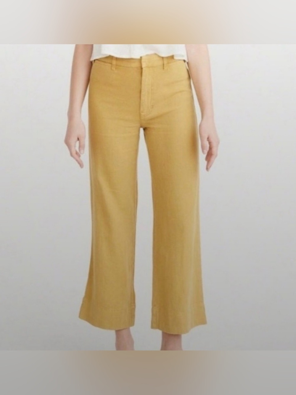 Abercrombie & Fitch Annie Linen Blend Wide-Leg Cropped Pants Womens Size 4